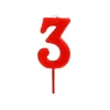 Cerf Dellier Bougie anniversaire chiffre 3 Rouge