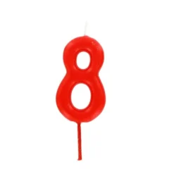 Cerf Dellier Bougie anniversaire chiffre 8 Rouge