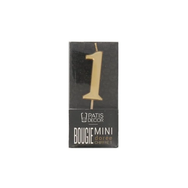 Cerf Dellier Bougie anniversaire dorée chiffre 1