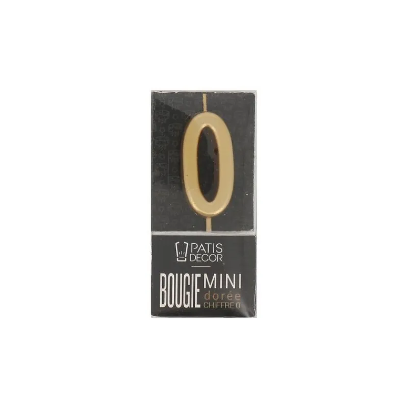 Cerf Dellier Bougie anniversaire dorée chiffre 0