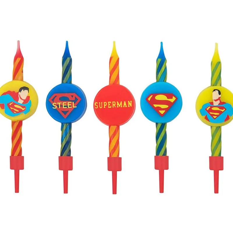 Cerf Dellier Bougie anniversaire Superman assorties (x10)
