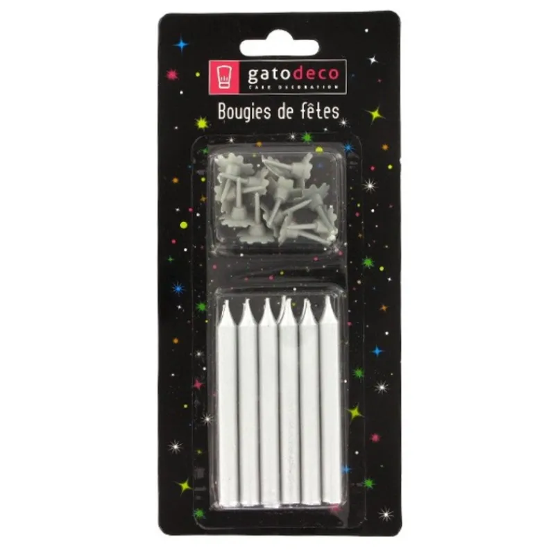 Cerf Dellier Bougie argentée (x 12)