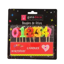 Cerf Dellier Bougies chiffres sur piques assorties