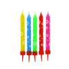 Cerf Dellier Bougies muticolores fleurs (x 10)