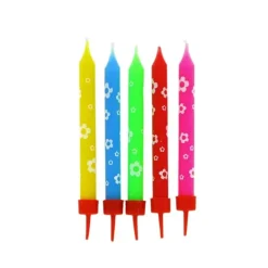 Cerf Dellier Bougies muticolores fleurs (x 10)