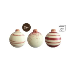 Cerf Dellier Boules de Noël 3D en chocolat assorties (x40)
