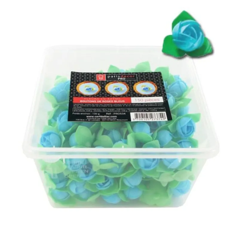 Cerf Dellier Boutons de roses bleus en azyme (x150)
