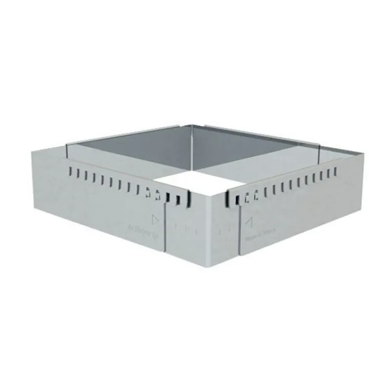 Cerf Dellier Cadre à entremets extensible inox carré 16 à 30 cm De Buyer
