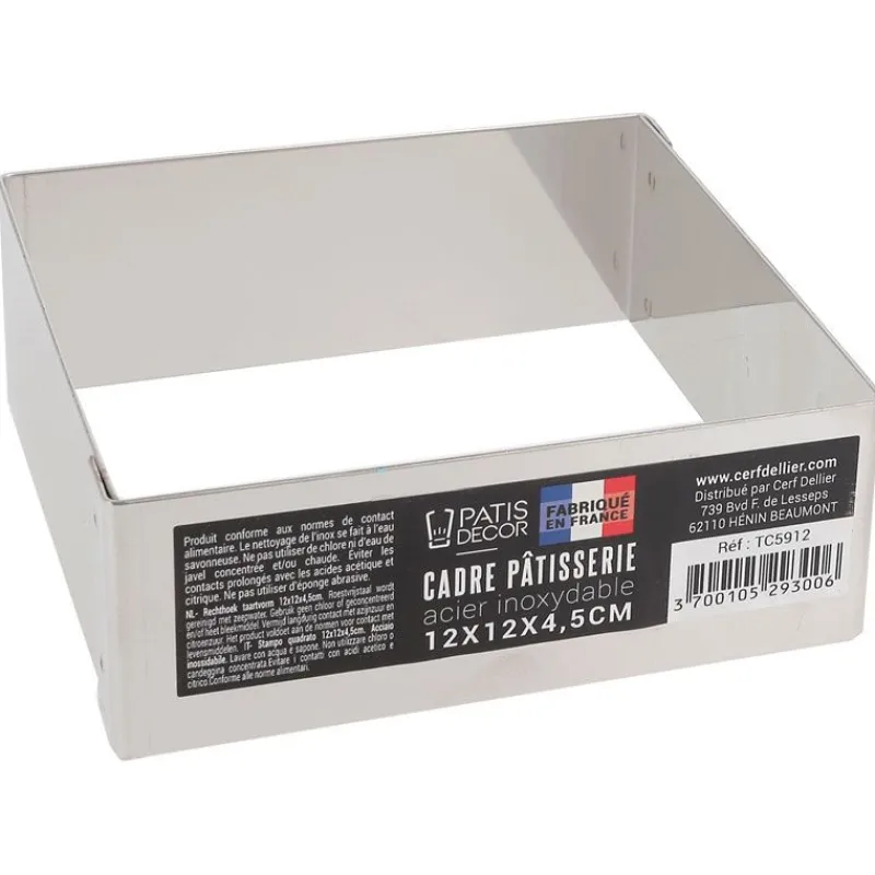 Cerf Dellier Cadre à mousse inox H 4,5 cm 12 x 12 cm