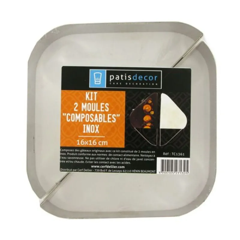 Cerf Dellier Cadre à patisserie modulable Twin 16 cm