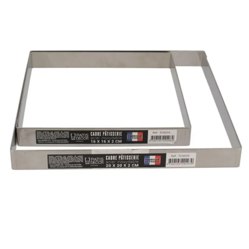 Cerf Dellier Cadre à pâtisserie inox H 2 cm - 16 x 16 cm