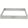 Cerf Dellier Cadre à tarte carré cannelé et perforé inox H 3 cm - 23 x 23 cm De Buyer