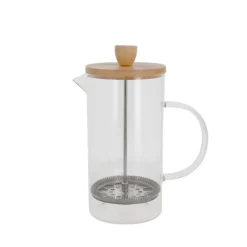 Cerf Dellier Cafetière à piston en verre couvercle bambou  - 600 ml