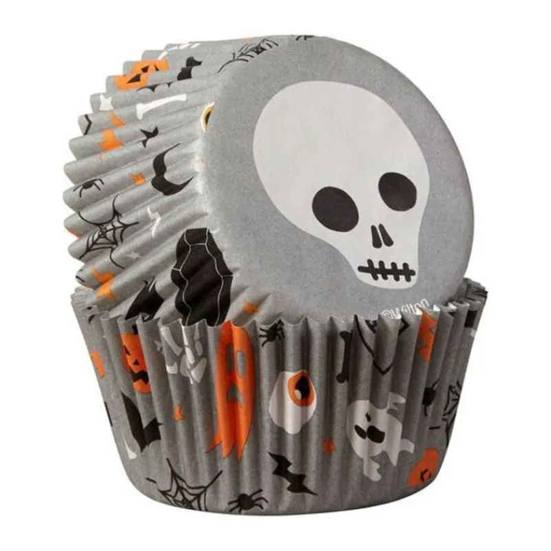 Cerf Dellier Caissette cupcake Halloween Tête de Mort Wilton (x75)