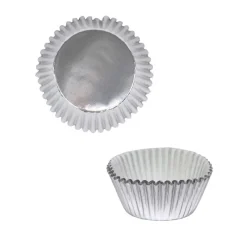 Cerf Dellier Caissettes cupcake argent (x30)