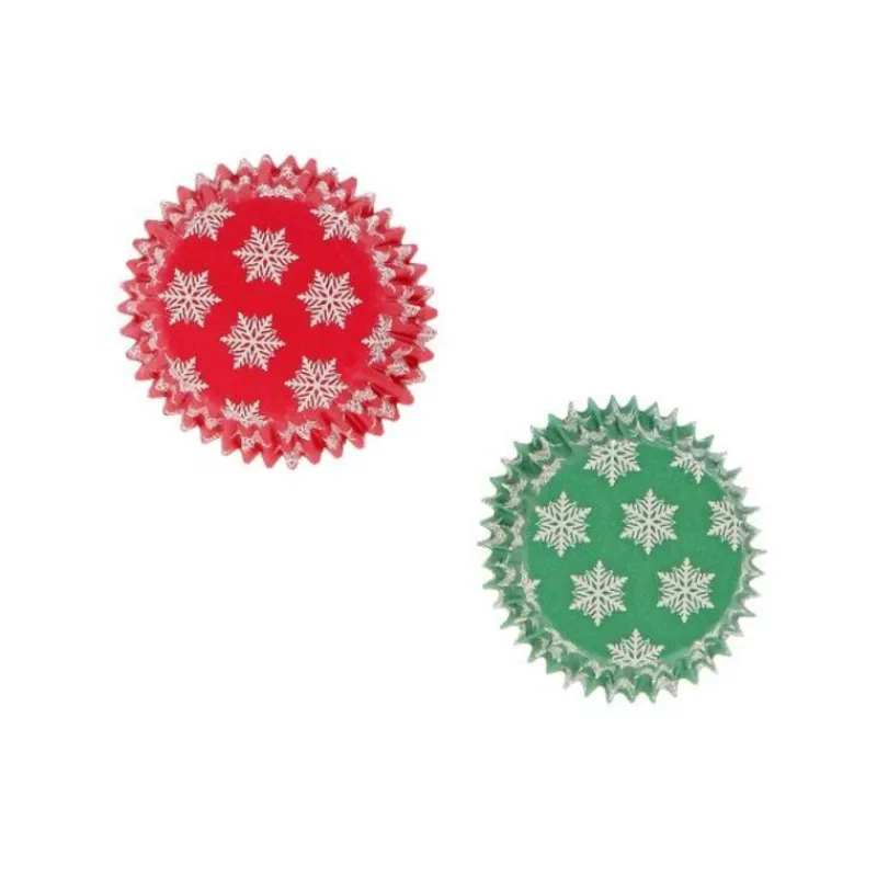 Cerf Dellier Caissettes cupcakes de cuisson "christmas green/red" (x16)
