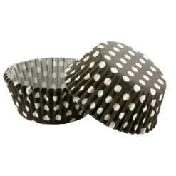 Cerf Dellier Caissettes cupcakes noires à pois blancs (x50)