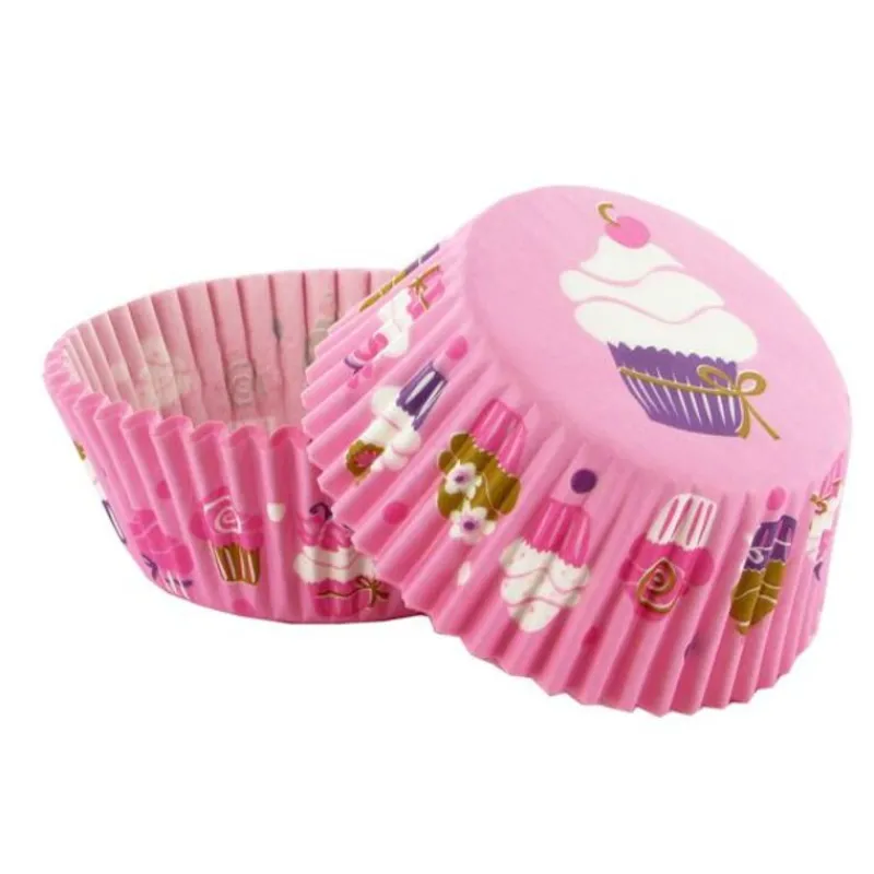 Cerf Dellier Caissettes cupcakes "Cupcakes fond rose" (x50)