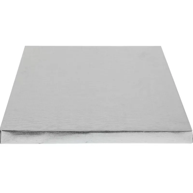 Cerf Dellier Cake drum carré argent 35 x 35 cm