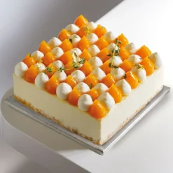 Cerf Dellier Cake drum carré argent 35 x 35 cm