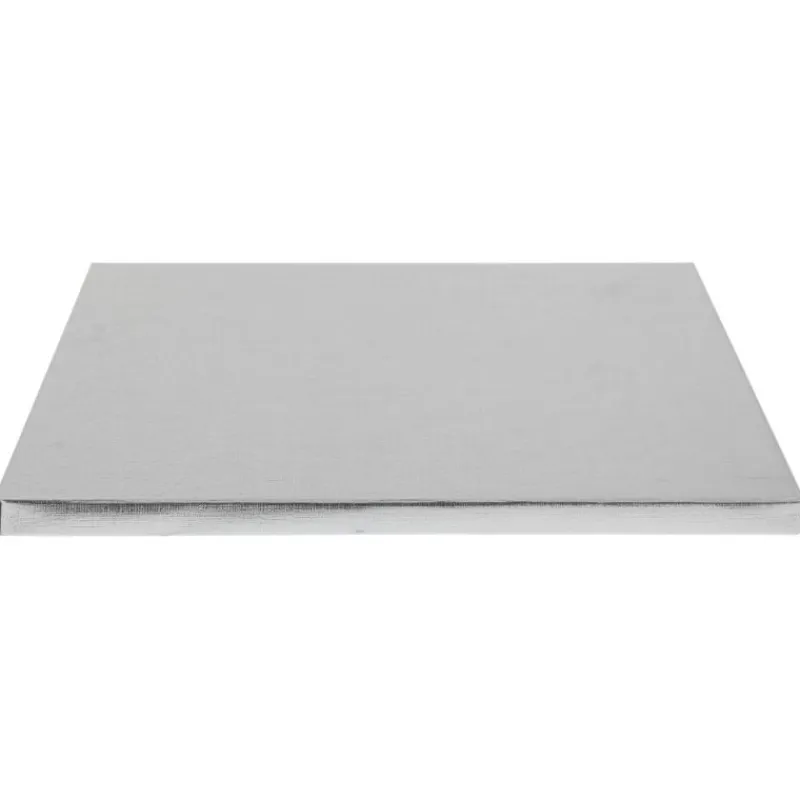 Cerf Dellier Cake drum rectangle argent 20 x 30 cm