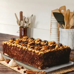 Cerf Dellier Cake drum rectangle argent 20 x 30 cm