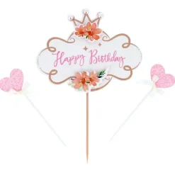Cerf Dellier Cake topper assortis "Happy Birthday" thème vintage