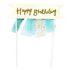 Cerf Dellier Cake topper banderole anniversaire