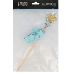 Cerf Dellier Cake topper bannière anniversaire bleu