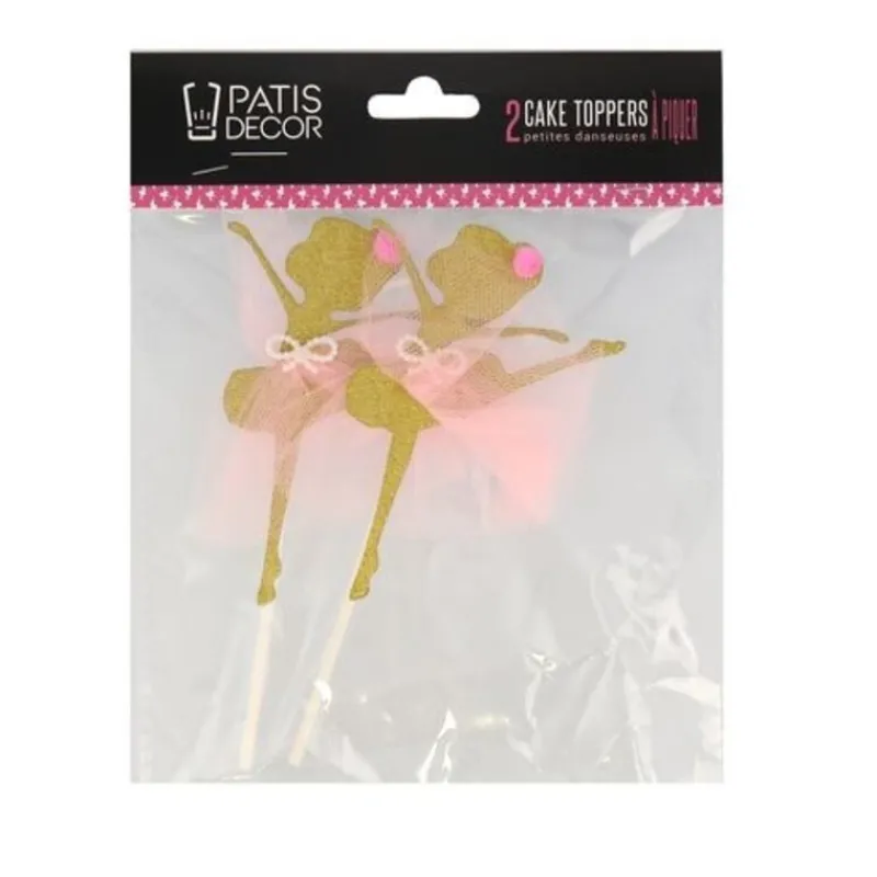 Cerf Dellier Cake topper danseuse dorée (x 2)