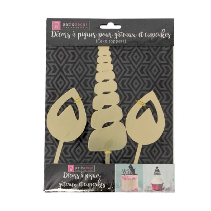 Cerf Dellier Cake Topper Licorne Dorés