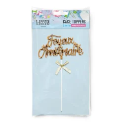 Cerf Dellier Cake topper "Joyeux anniversaire"