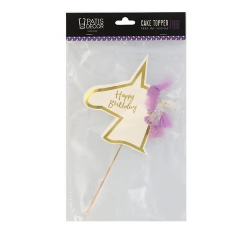 Cerf Dellier Cake topper tête de licorne