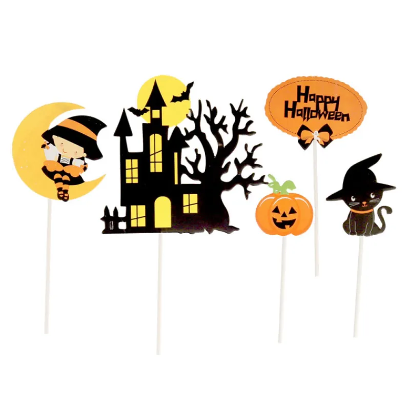 Cerf Dellier Cake toppers assortis thème Halloween 2 (x5)