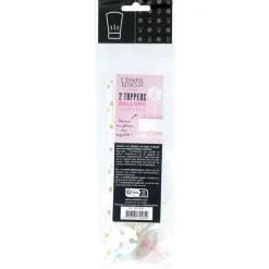 Cerf Dellier Cake toppers ballons & confettis (x2)