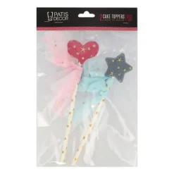 Cerf Dellier Cake toppers cœur et étoile (x 2)