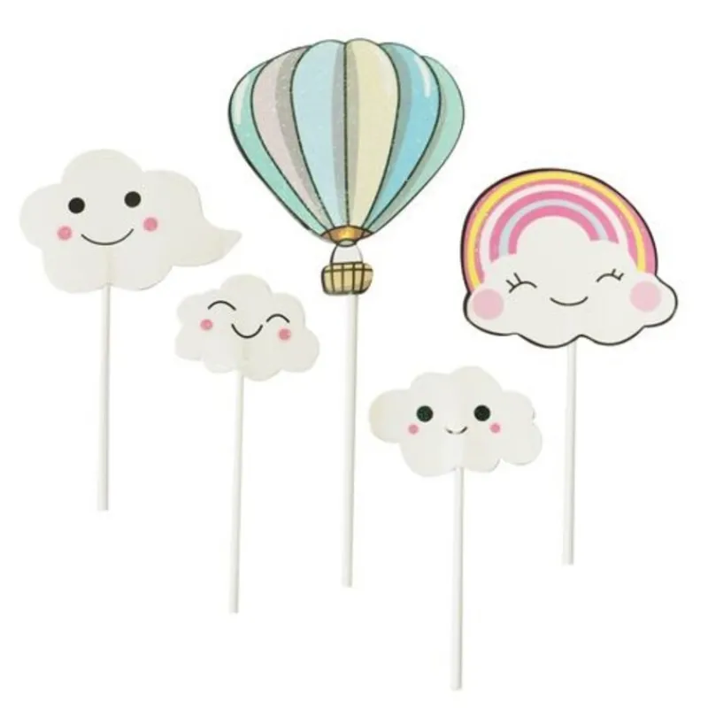 Cerf Dellier Cake toppers nuages et montgolfière