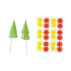 Cerf Dellier Cake toppers sapin de Noël Wilton (x 12)