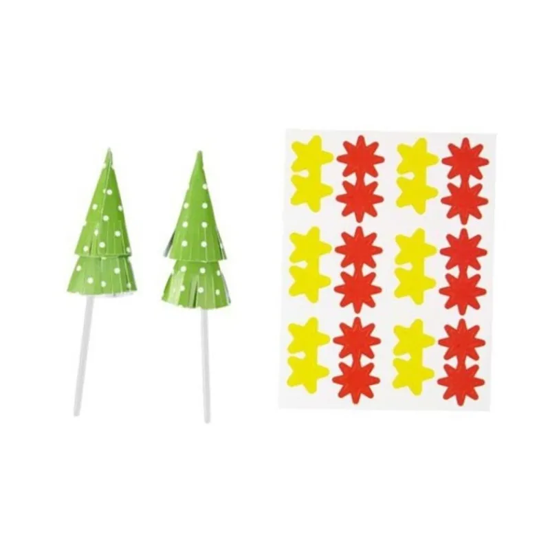 Cerf Dellier Cake toppers sapin de Noël Wilton (x 12)