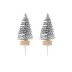 Cerf Dellier Cake toppers sapins argentés