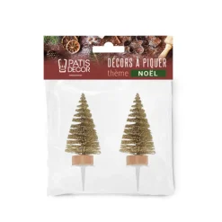 Cerf Dellier Cake toppers sapins dorés