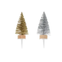 Cerf Dellier Cake toppers sapins dorés et argentés