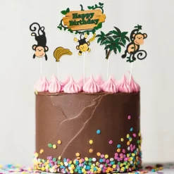 Cerf Dellier Cakes toppers Anniversaire jungle (x5)