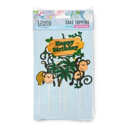 Cerf Dellier Cakes toppers Anniversaire jungle (x5)