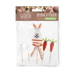 Cerf Dellier Cakes toppers lapin de Pâques (x5)