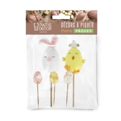 Cerf Dellier Cakes toppers lapin et poussin de Pâques (x5)