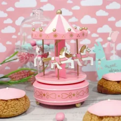 Cerf Dellier Carrousel musical rose