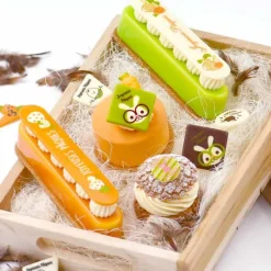 Cerf Dellier Carrés chocolat lapins à lunettes Joyeuses Pâques assortis (x80)