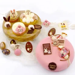 Cerf Dellier Carrés chocolat lapins à lunettes Joyeuses Pâques assortis (x80)