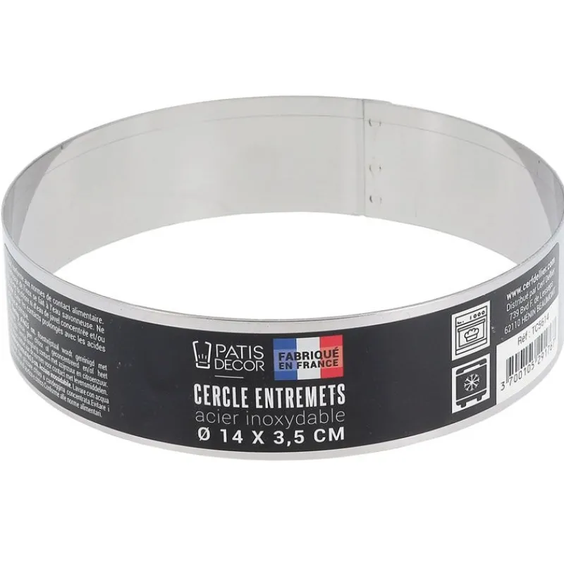 Cerf Dellier Cercle à entremets inox H 3,5 cm Ø 14 cm